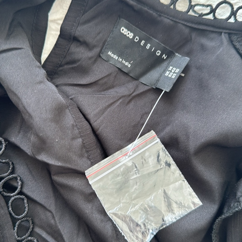 ASOS Black Ruffle Mini Dress - Picture 12 of 12